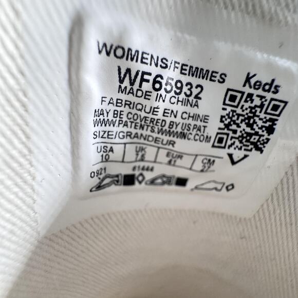 Keds Shoes Womens Size 10 White Glitter Wave Slip On Canvas Casual WF65932 - Picture 12 of 12